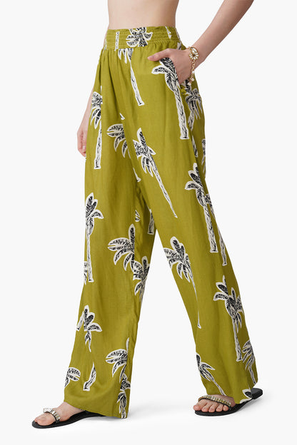 Set of 6 Green Bohemian Palm Printed Pants (S, M & L)