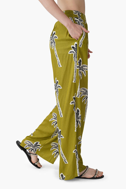 Set of 6 Green Bohemian Palm Printed Pants (S, M & L)