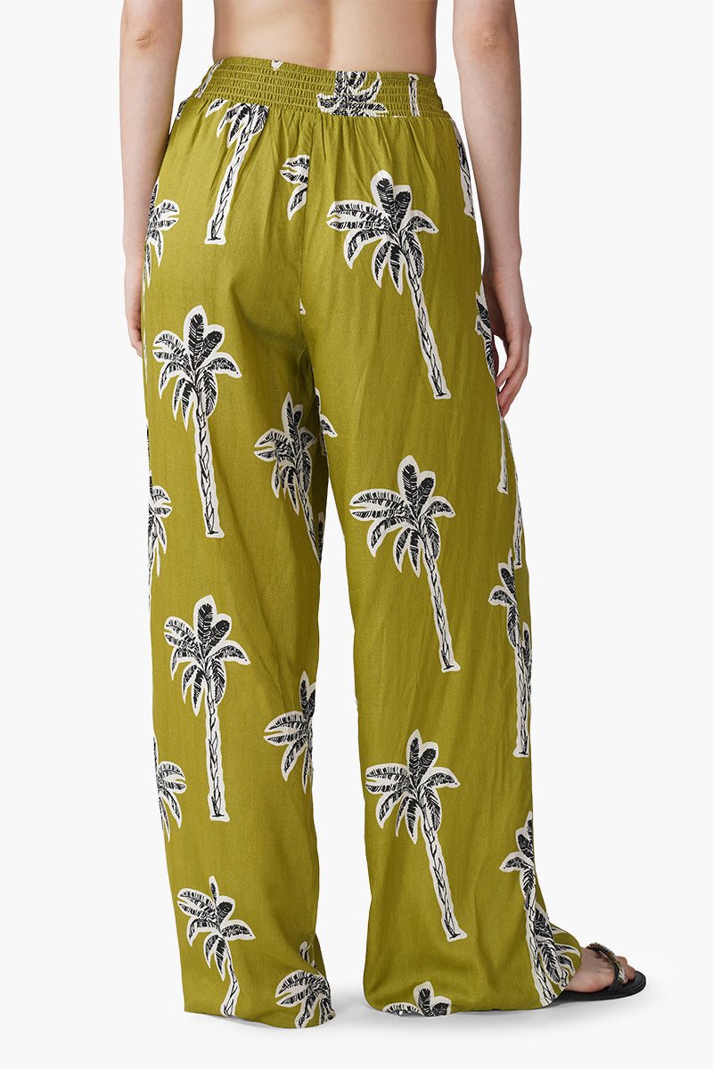 Set of 6 Green Bohemian Palm Printed Pants (S, M & L)