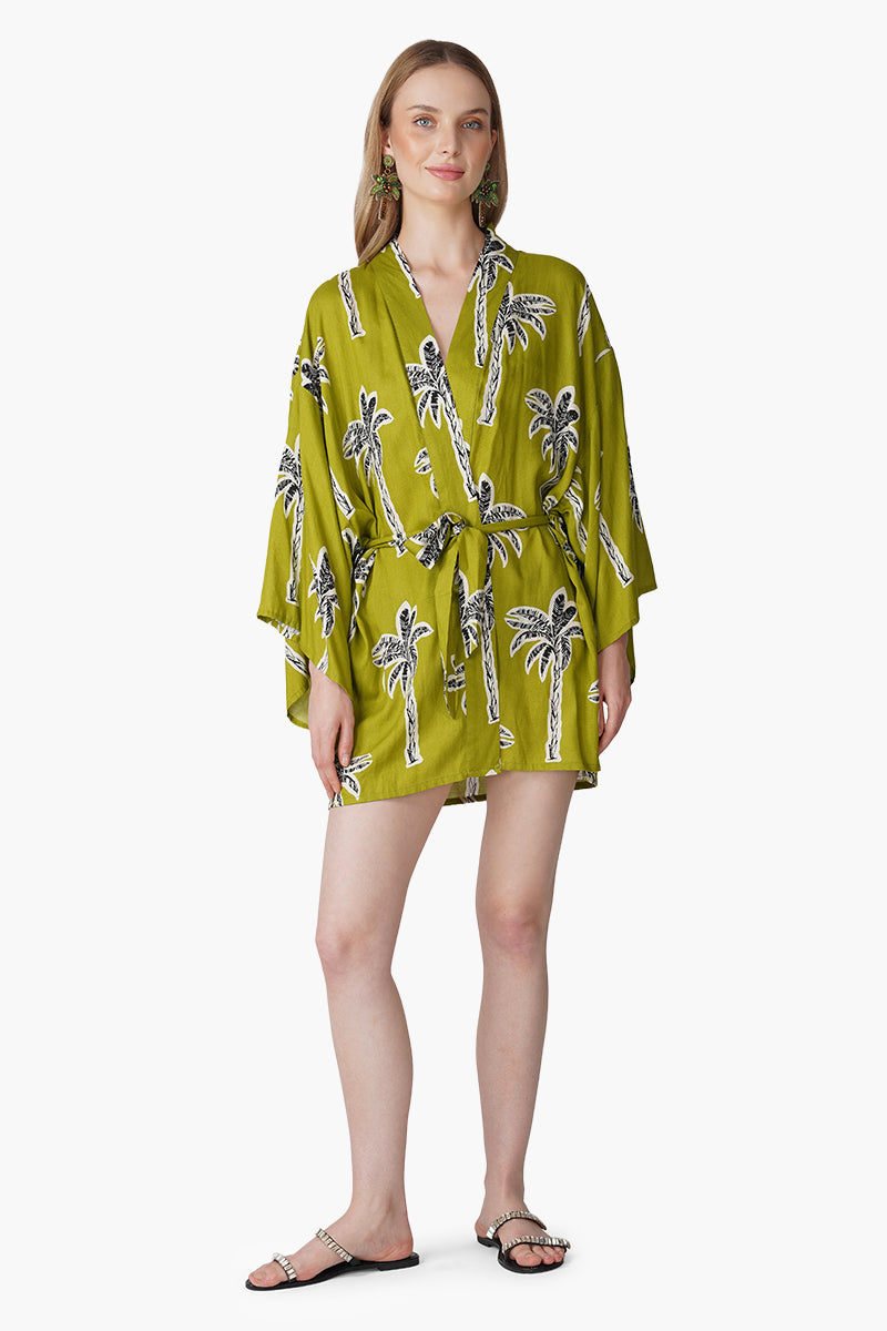 Set of 6 Green Bohemian Palm Printed Cover Up (S, M & L)