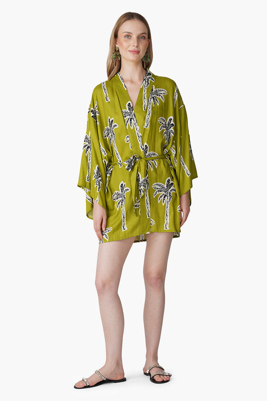 Set of 6 Green Bohemian Palm Printed Cover Up (S, M & L)