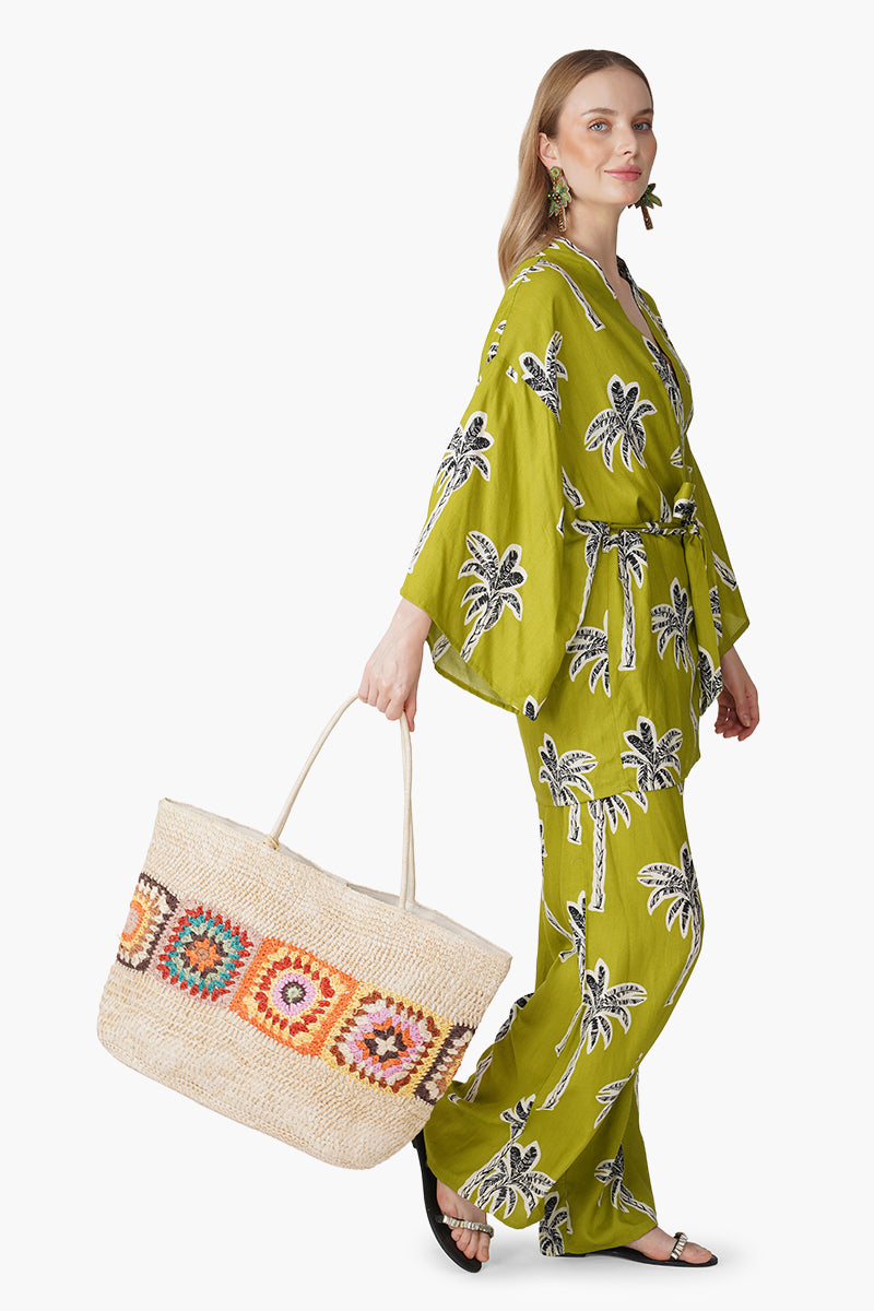 Set of 6 Green Bohemian Palm Printed Cover Up (S, M & L)