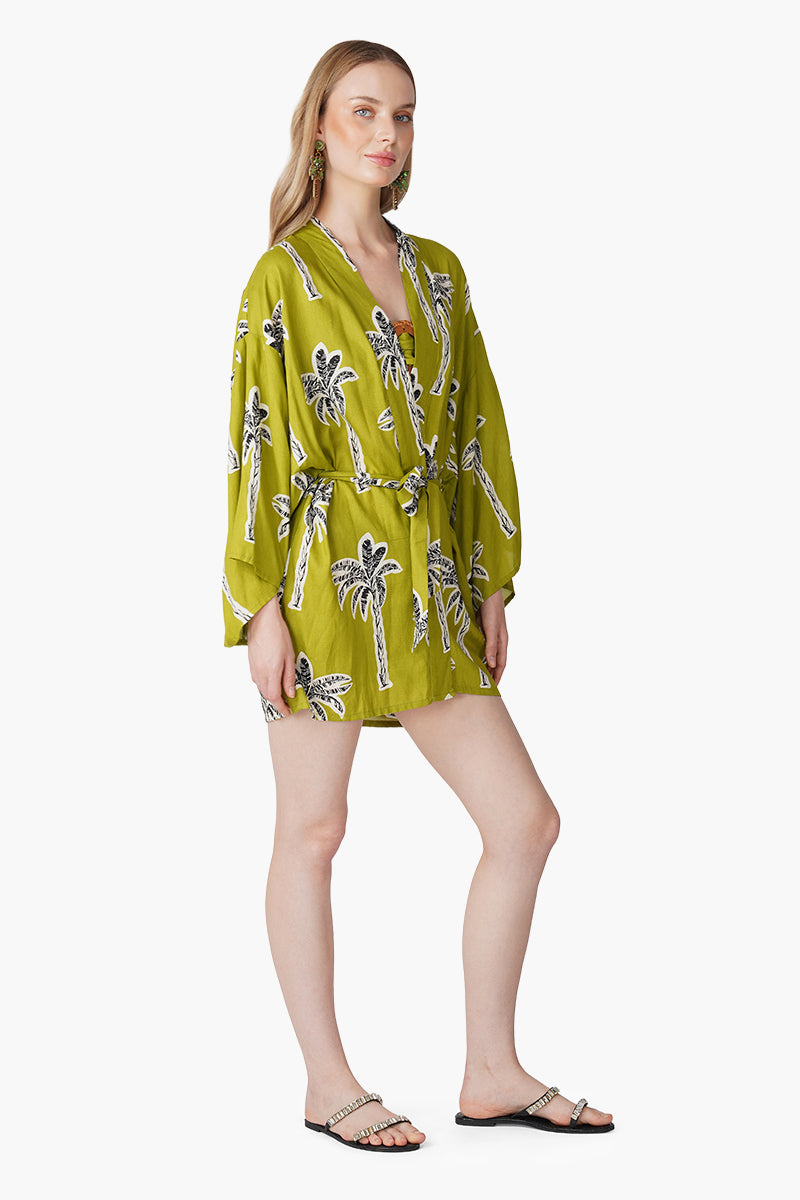 Set of 6 Green Bohemian Palm Printed Cover Up (S, M & L)