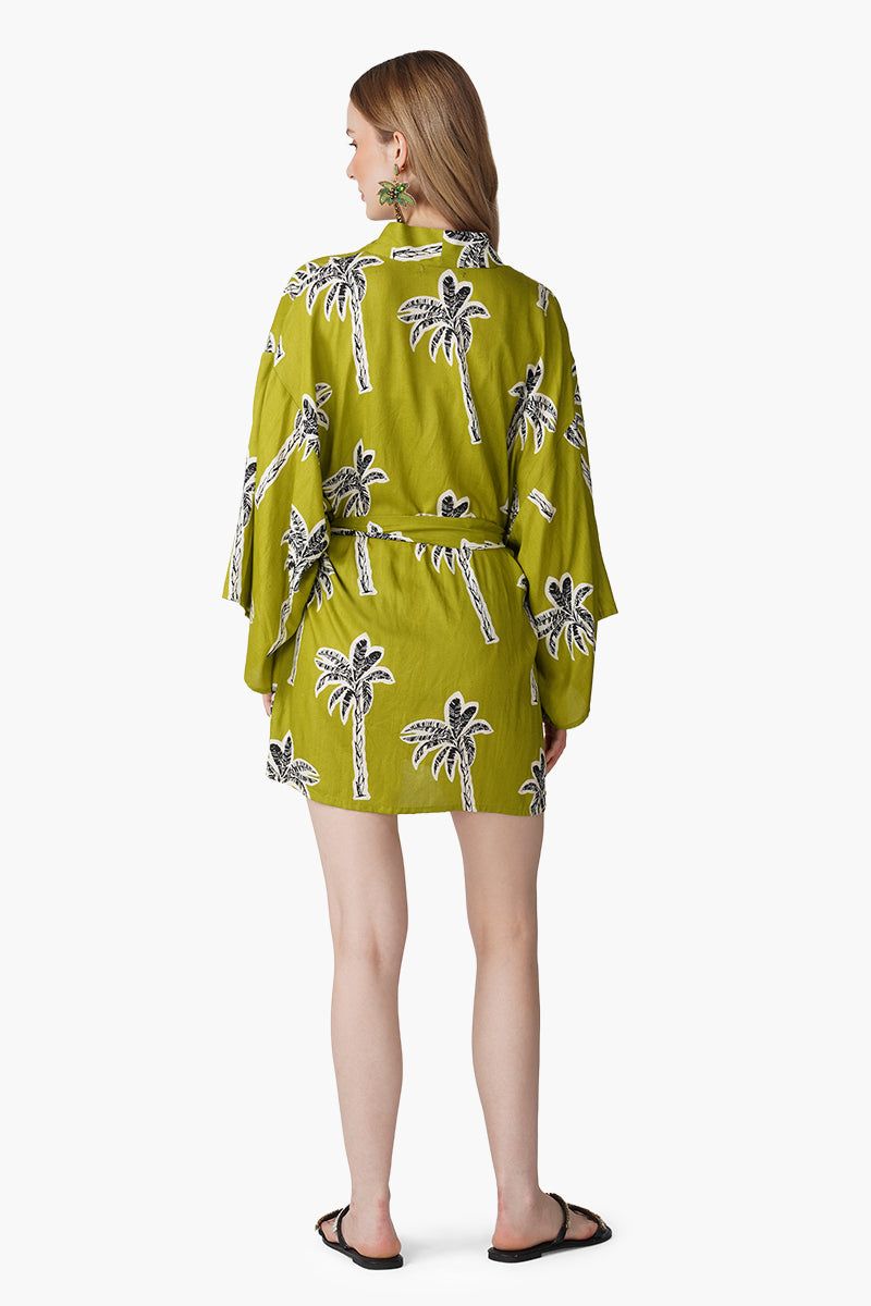 Set of 6 Green Bohemian Palm Printed Cover Up (S, M & L)