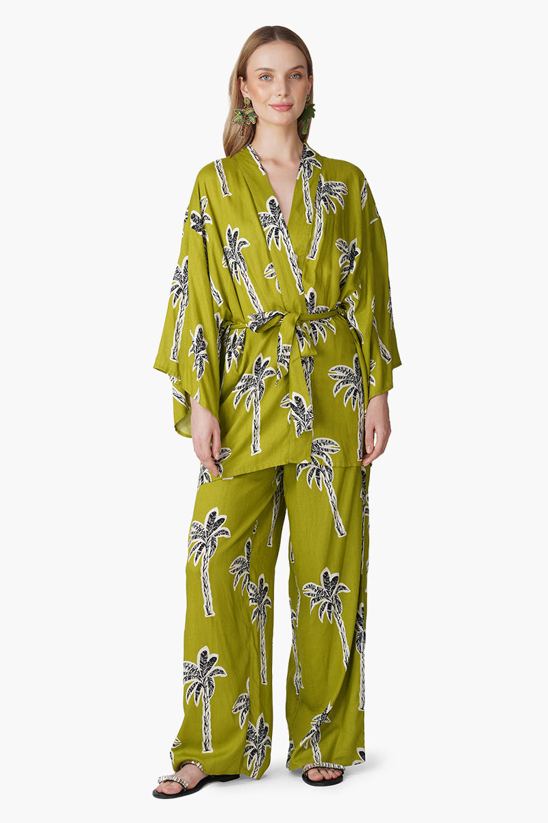 Set of 6 Green Bohemian Palm Printed Cover Up (S, M & L)