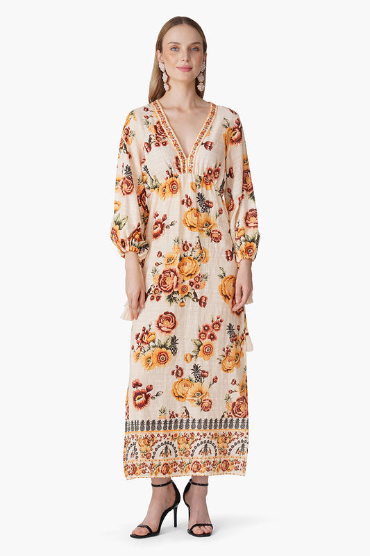 Set of 6 Boho Tucan Blossom Maxi Dress (S, M & L)