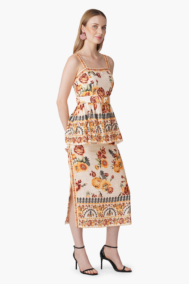 Set of 6 Boho Tucan Blossom Peplum Top (S, M & L)