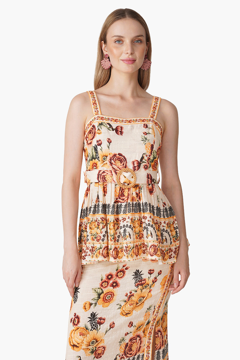 Set of 6 Boho Tucan Blossom Peplum Top (S, M & L)