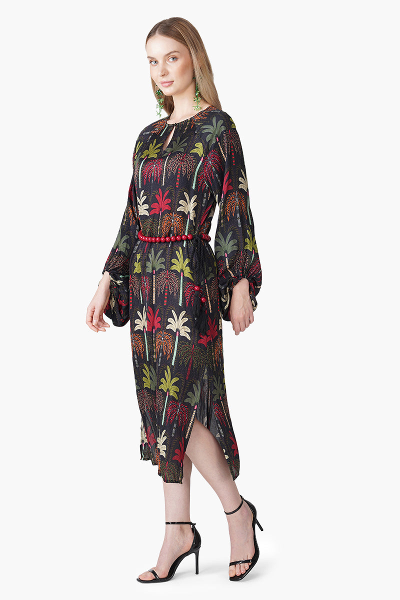 Set of 6 Multi Palm Rush Printed Slip On Dress (S, M & L)
