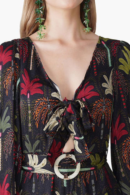Set of 6 Multi Palm Rush Printed Jumpsuit (S, M & L)