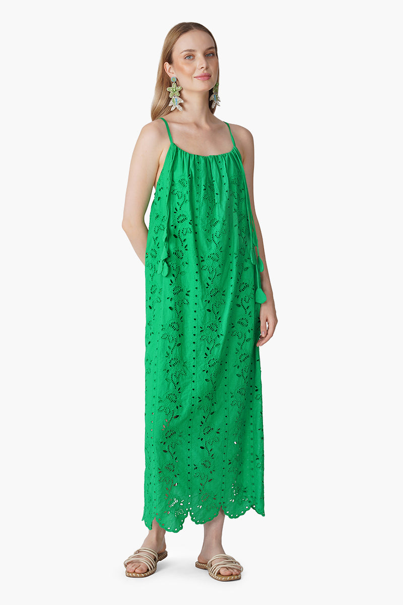 Set of 6 Emerald Botanics Schiffli Eyelet Dress (S, M & L)
