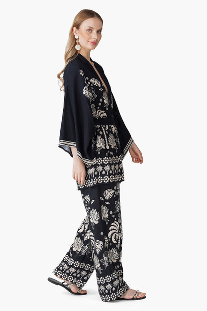 Set of 6 Modern Tropics Black And White Printed Cover Up (S, M & L)