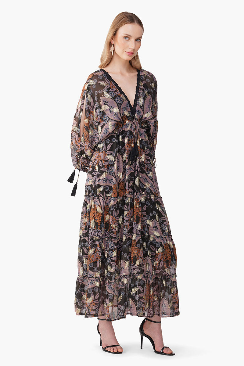 Set of 6 Urban Luxe Jungle Printed Maxi Dress (S, M & L)