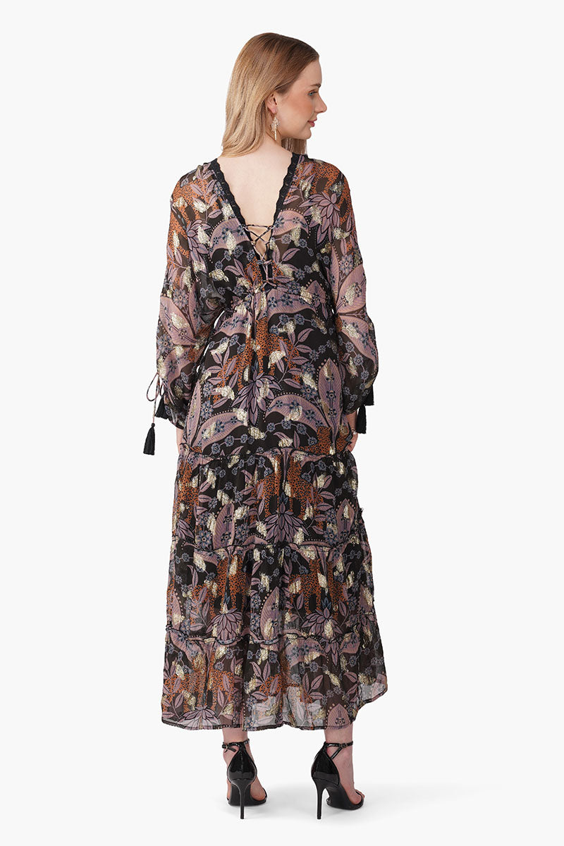 Set of 6 Urban Luxe Jungle Printed Maxi Dress (S, M & L)