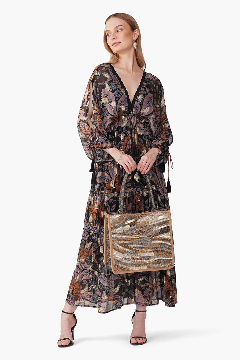 Set of 6 Urban Luxe Jungle Printed Maxi Dress (S, M & L)