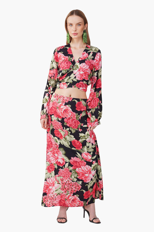 Set of 6 Red Garden Romance Wrap Top (S, M & L)