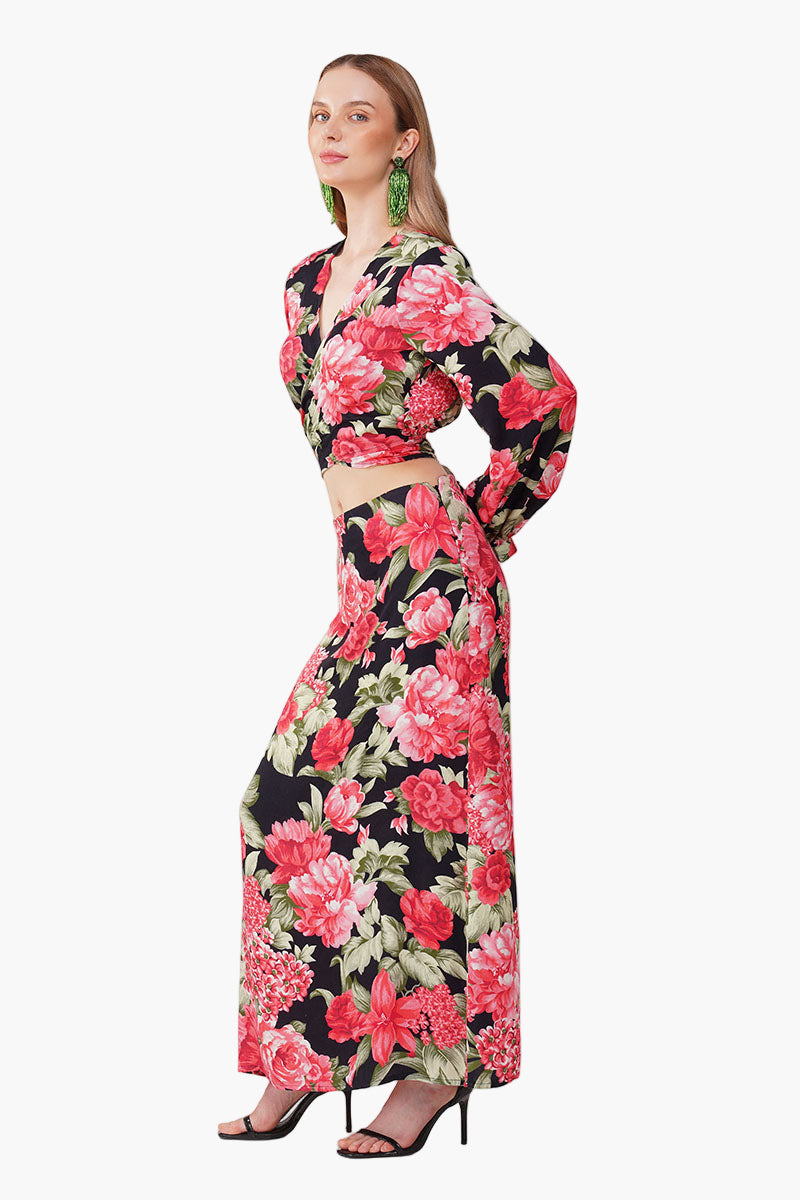 Set of 6 Red Garden Romance Wrap Top (S, M & L)