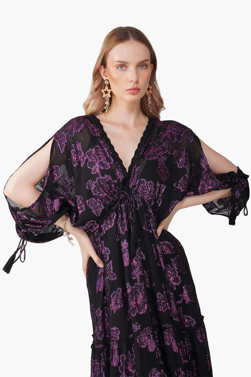 Set of 6 Starlit Orchid Lurex Eve Maxi Dress (S, M & L)