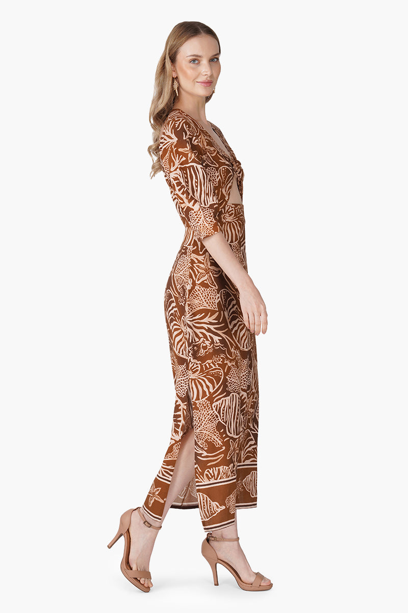 Set of 6 Mocha Tide Shell Printed Dress (S, M & L)