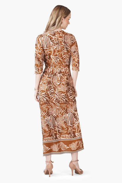 Set of 6 Mocha Tide Shell Printed Dress (S, M & L)
