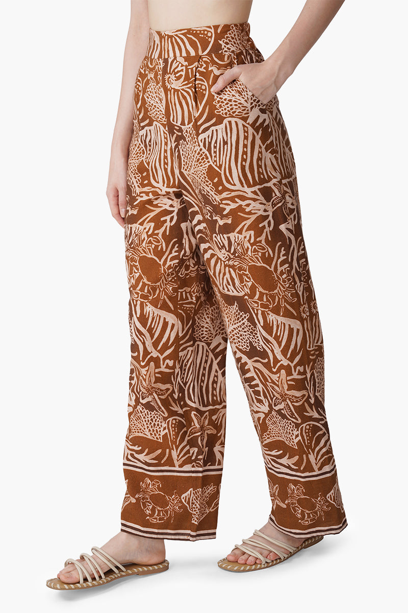 Set of 6 Mocha Tide Shell Printed Pants (S, M & L)