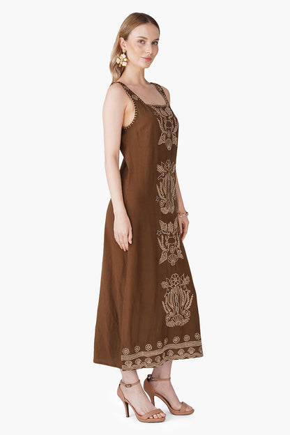 Set of 6 Warm Mocha Shell Embroidered Dress (S, M & L)