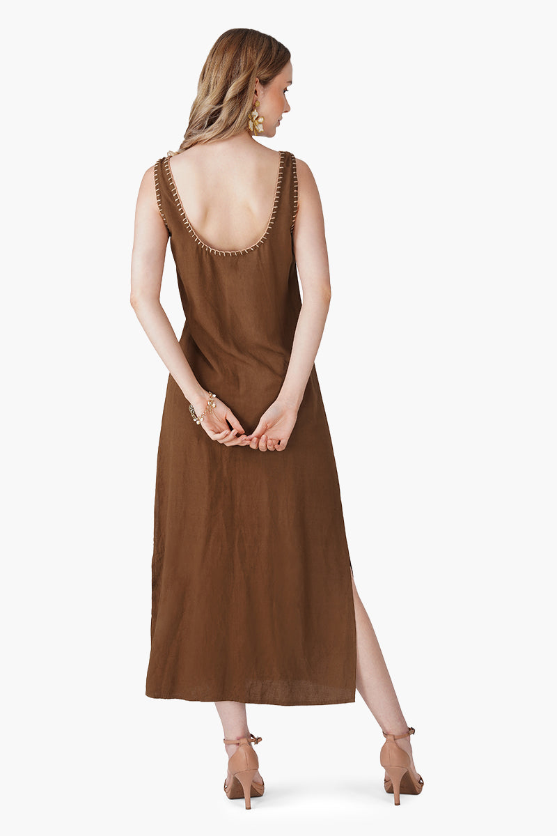 Set of 6 Warm Mocha Shell Embroidered Dress (S, M & L)