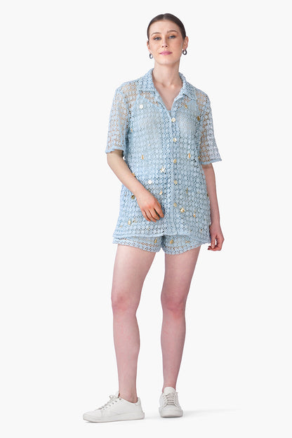 Set of 6 Ocean Net Shell Embroidered Shirt  (S, M & L)