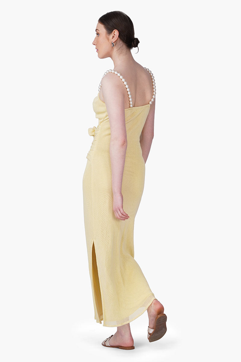 Set of 6 Butter Mesh Knotted Bodycone Dress (S, M & L)