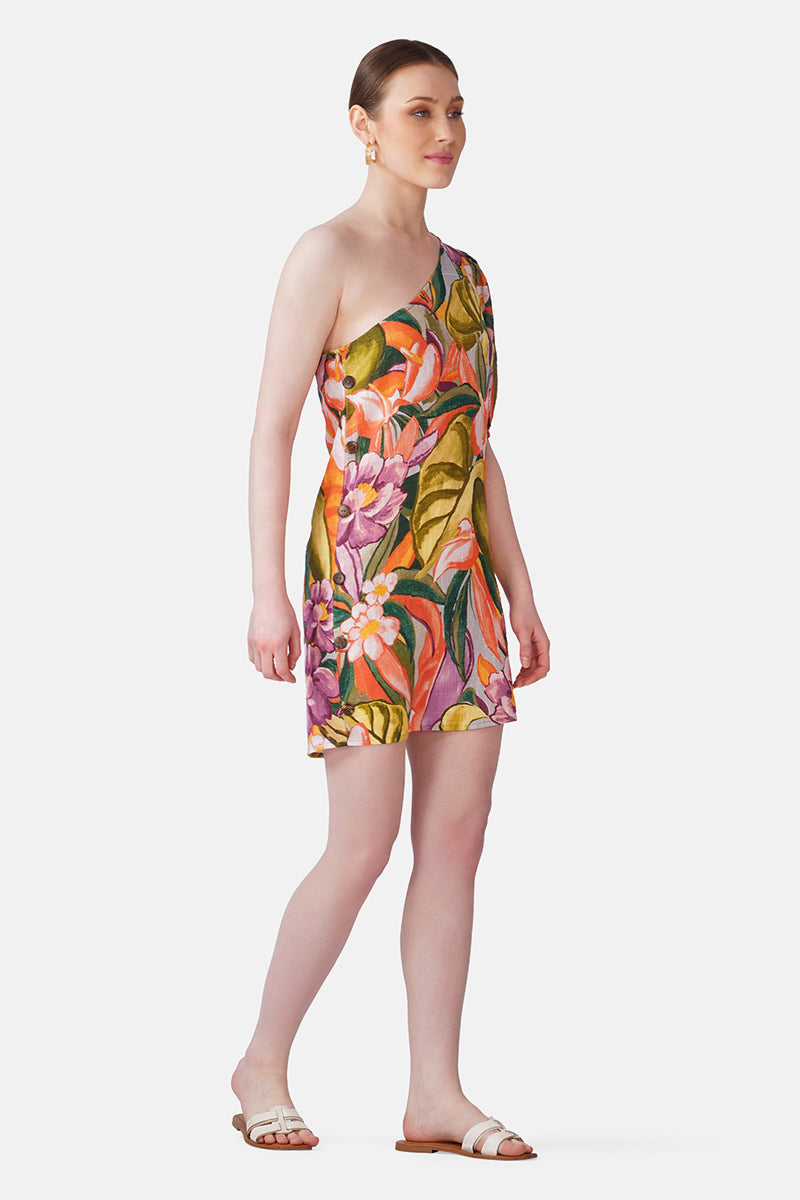 Set of 6 Multi Heaven Farm Printed One Shoulder Dress (S, M & L)