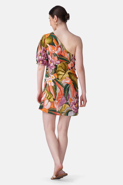 Set of 6 Multi Heaven Farm Printed One Shoulder Dress (S, M & L)