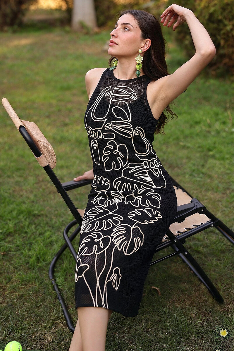 Set of 6 Black  Twined Dori Tucan Bodycone Dress (S, M & L)