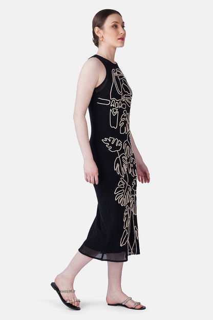 Set of 6 Black  Twined Dori Tucan Bodycone Dress (S, M & L)