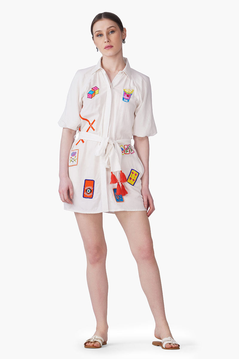 Set of 6 Mahjong Muse Embellished Short Dress(S, M & L)