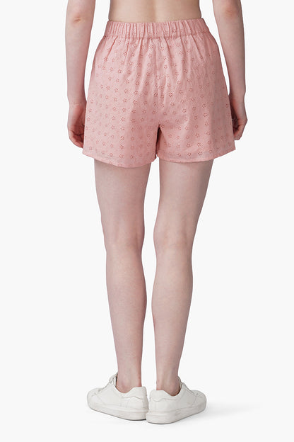 Set of 6 Peach Pretty Schiffli Shorts (S, M & L)