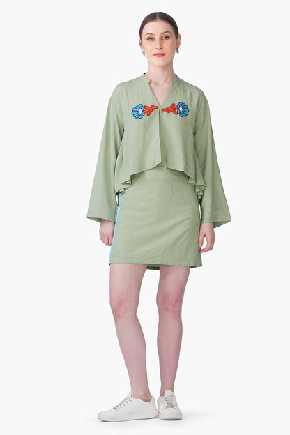 Set of 6 Green Shell Kissed Embroidered Top(S, M & L)