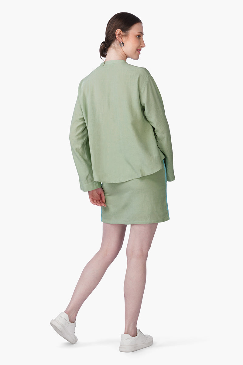 Set of 6 Green Shell Kissed Embroidered Top(S, M & L)