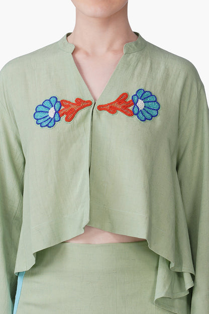 Set of 6 Green Shell Kissed Embroidered Top(S, M & L)