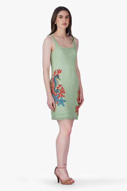 Crown Of Coral Seahorse Beaded Dress