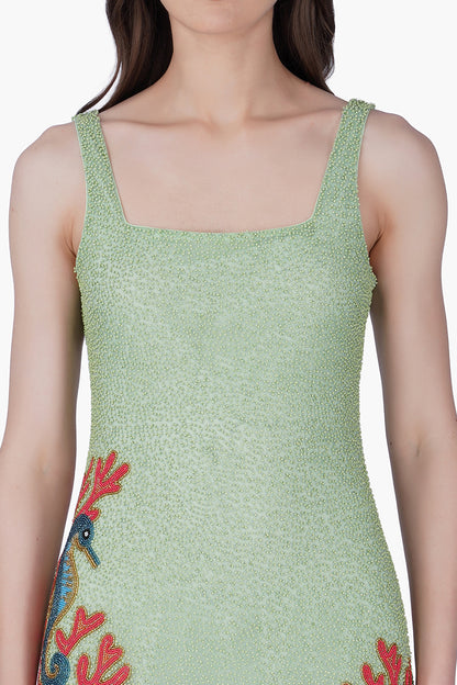 Crown Of Coral Seahorse Beaded Dress