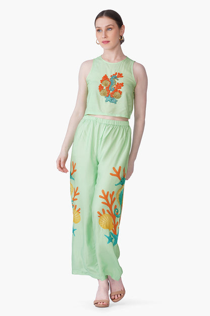 Set of 6 Under The Green Seahorse Embellished Top(S, M & L)