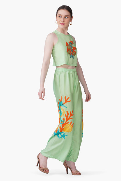 Set of 6 Under The Green Seahorse Embellished Top(S, M & L)