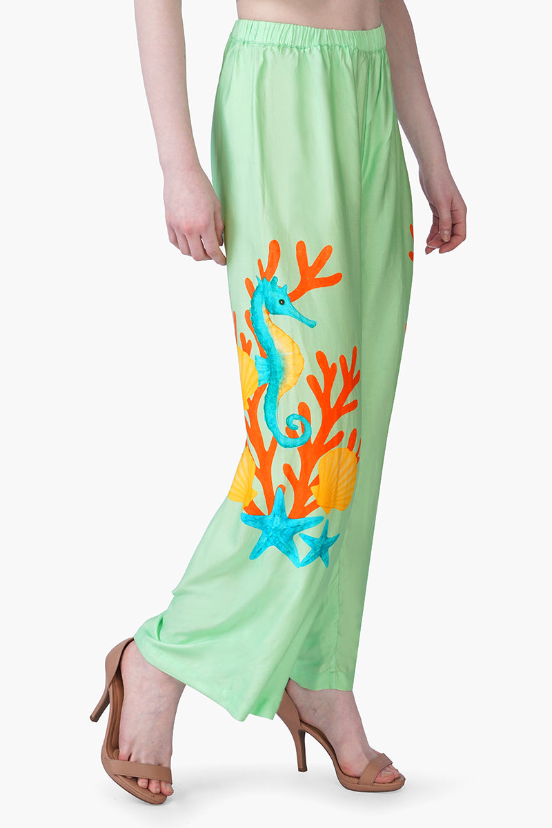 Set of 6 Under The Green Sea Horse Printed Pants(S, M & L)