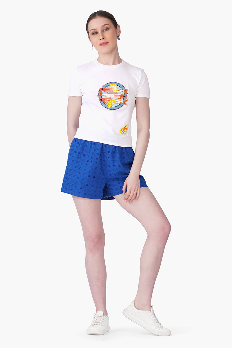 Set of 6 Sea Story Sardine Embellished T-Shirt (S, M & L)