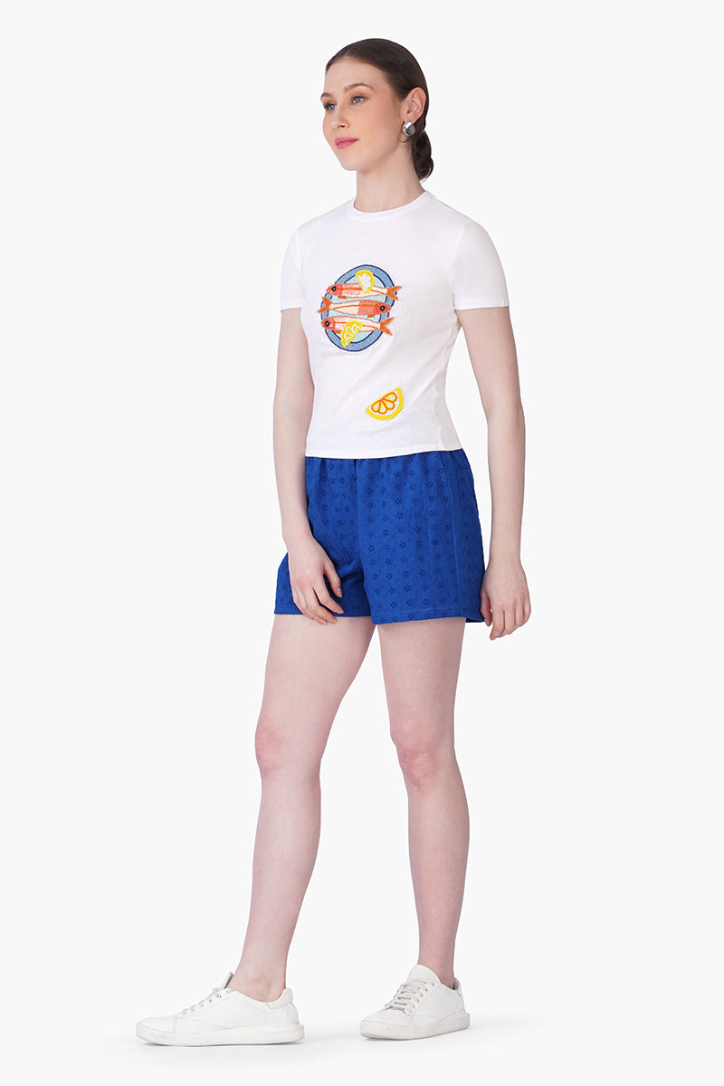 Set of 6 Sea Story Sardine Embellished T-Shirt (S, M & L)