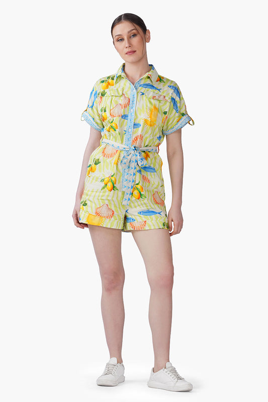 Set of 6 Fish Shell Sunshine Playsuit(S, M & L)