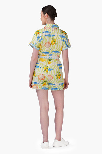 Set of 6 Fish Shell Sunshine Playsuit(S, M & L)