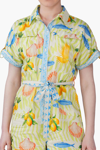 Set of 6 Fish Shell Sunshine Playsuit(S, M & L)