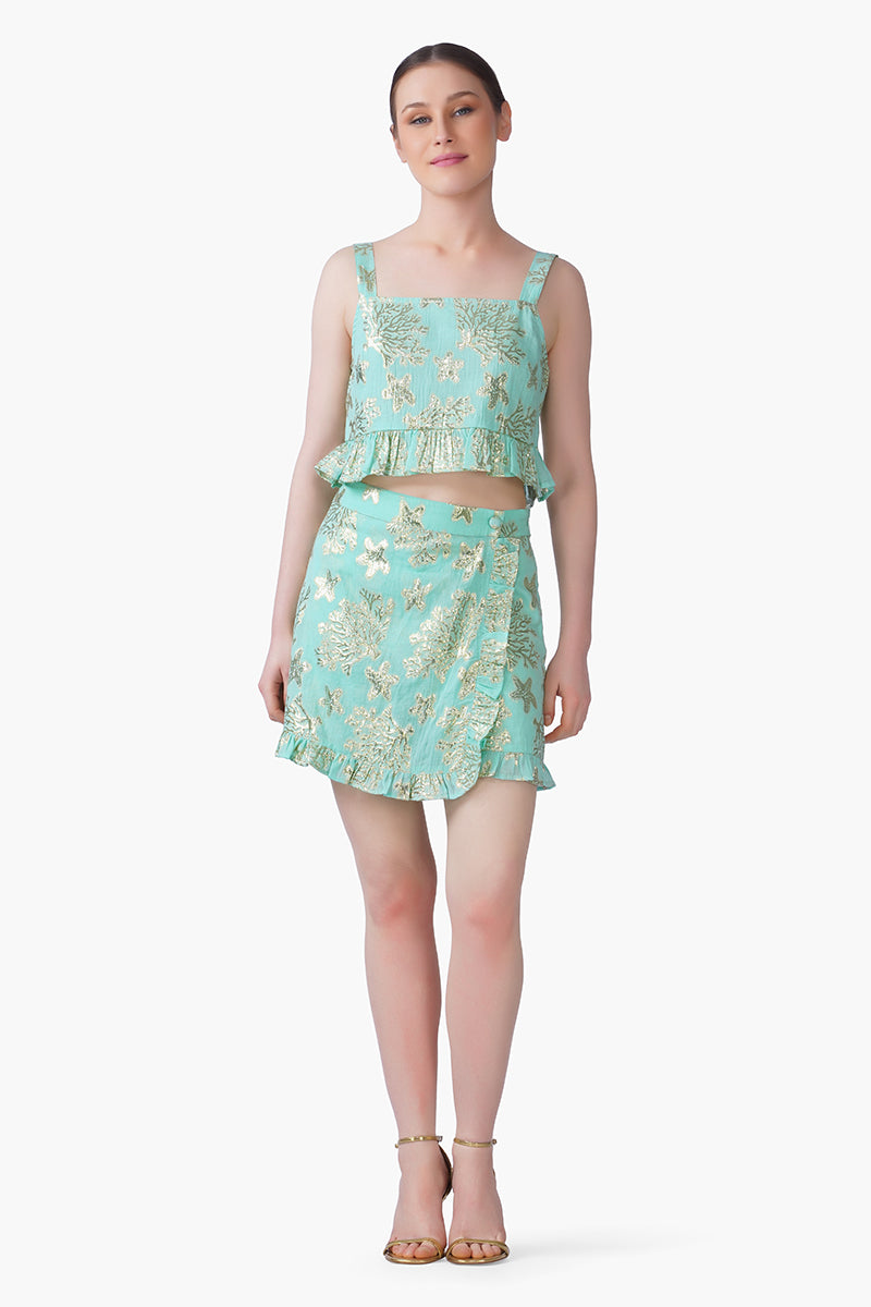 Set of 6 Blue Coastal Lurex Top(S, M & L)