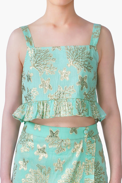 Set of 6 Blue Coastal Lurex Top(S, M & L)